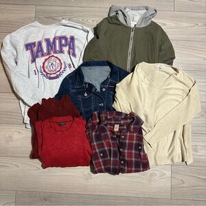 Women’s Clothing Lot Bundle Size Medium Sweaters, Jackets, Long Sleeve Tops